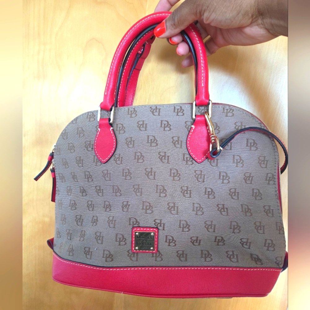Dooney & Bourke Red and Tan Medium Satchel